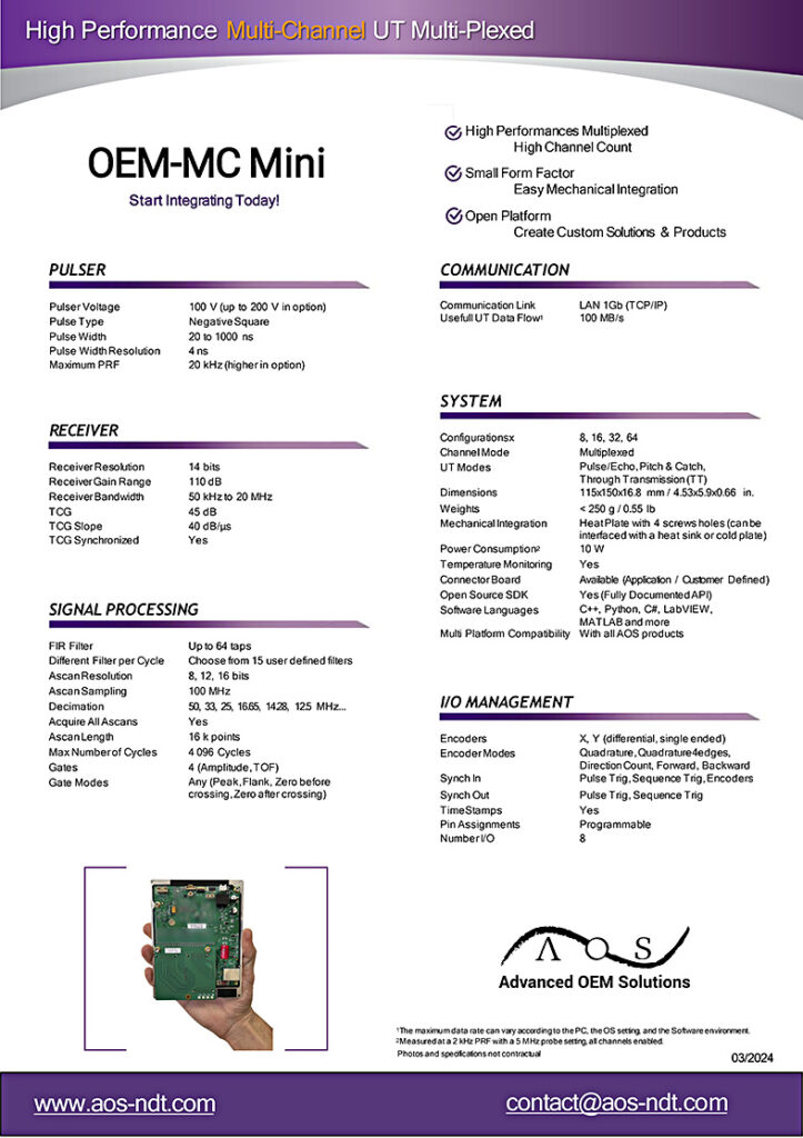 OEM超音波探傷モジュール MC MINIの製品カタログ