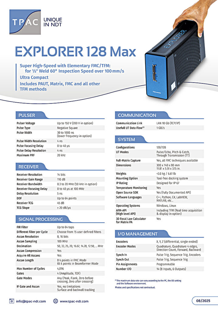 超音波探傷装置 Explorer 128 Maxの製品カタログ