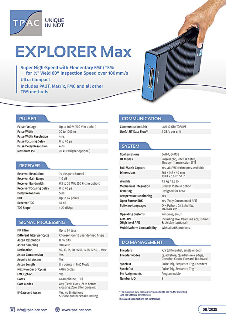 超音波探傷装置 Explorer Maxの製品カタログ