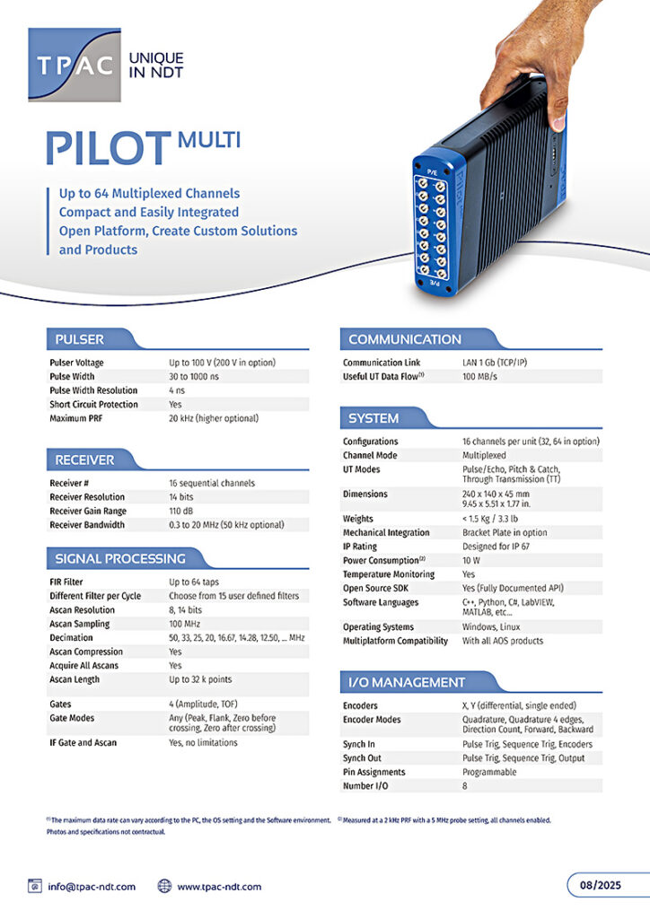 超音波探傷装置 Pilot Multiの製品カタログ