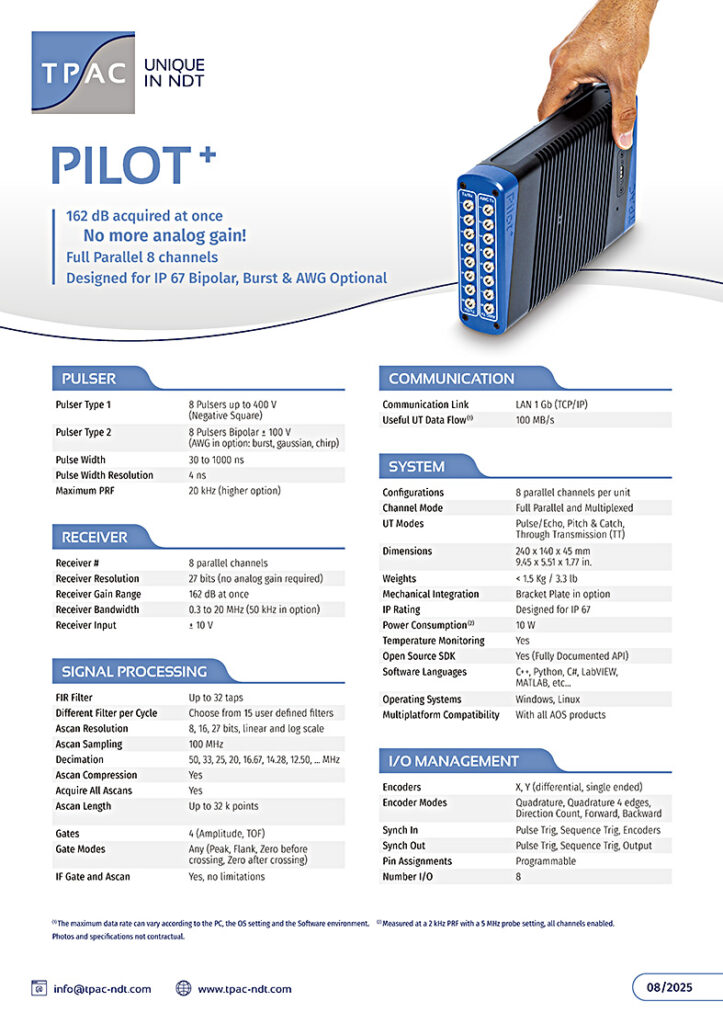 超音波探傷装置 Pilot+の製品カタログ