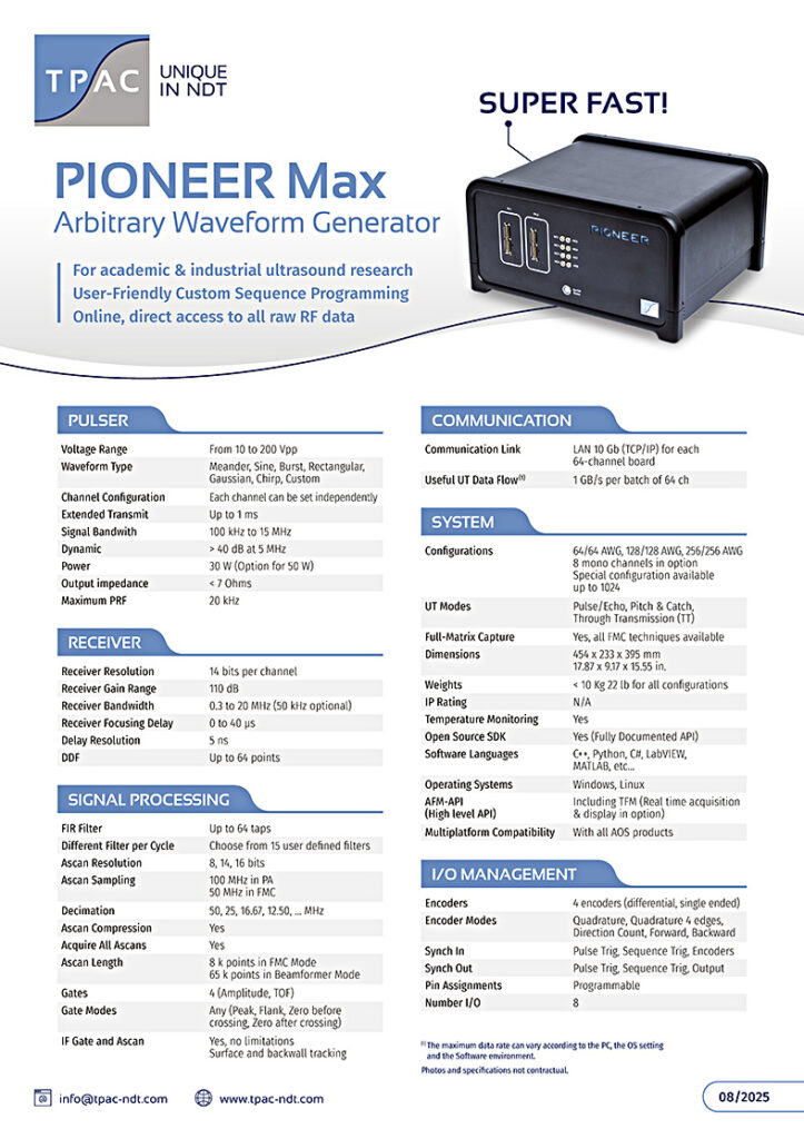 超音波探傷装置 Pioneer Maxの製品カタログ