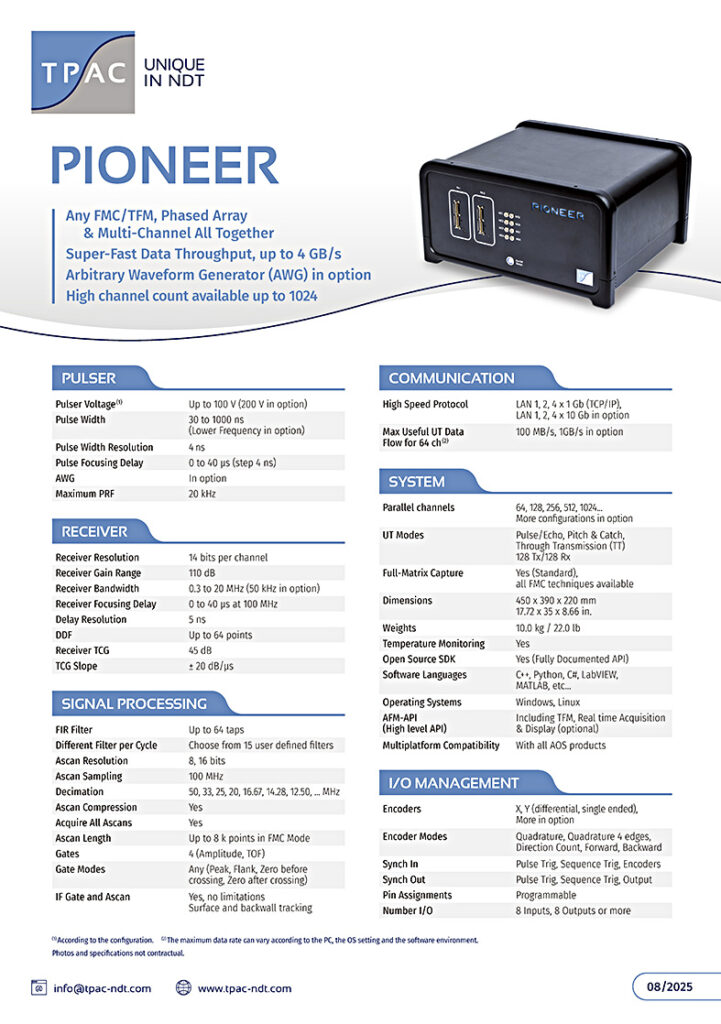 超音波探傷装置 Pioneerの製品カタログ